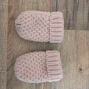 Cozy Pink Knit Baby Mittens